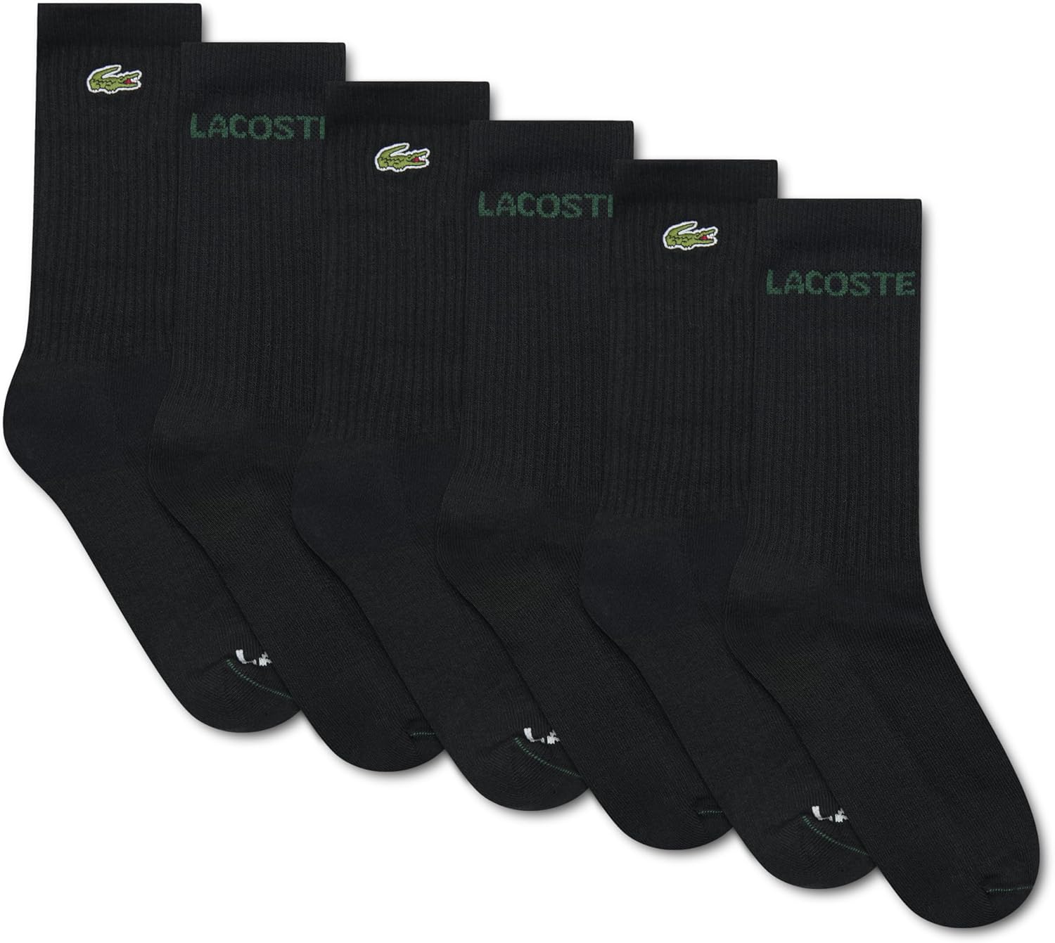 Носки Lacoste для мальчиков, 6 пар, трикотажные, на каждый день, Black/Crew — фото 2