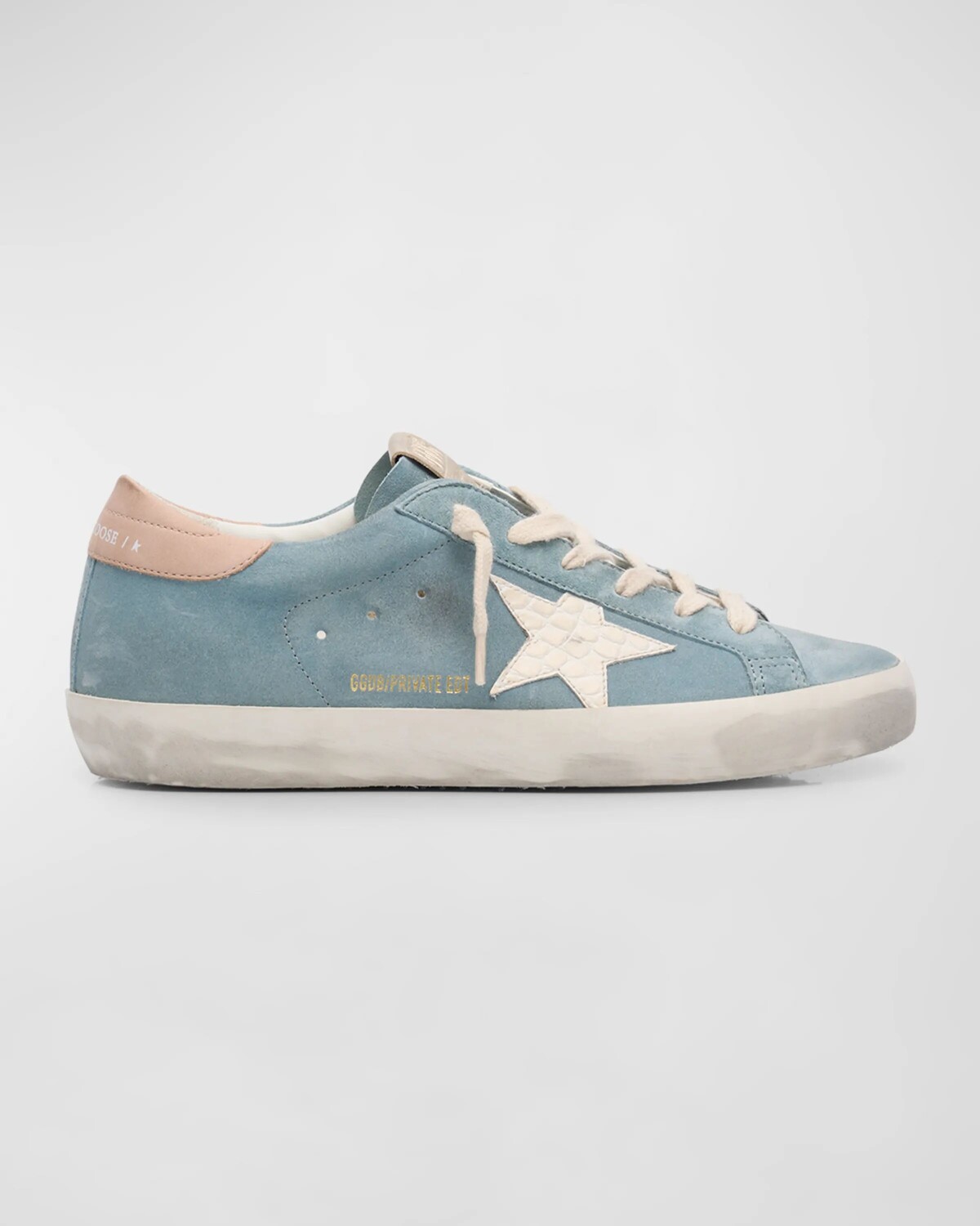 Кроссовки Superstar из смесовой кожи Golden Goose, цвет Silver Blue Butter Rose Dust