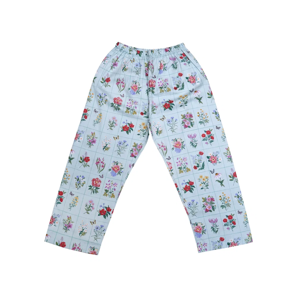 Детский комплект пижамы с длинным рукавом Tencel Modal Cozy Flower мятного цвета от Irusida — фото 3