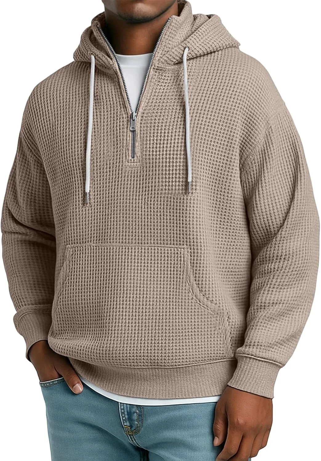 

Оверсайз худи мужское вафельное с карманом