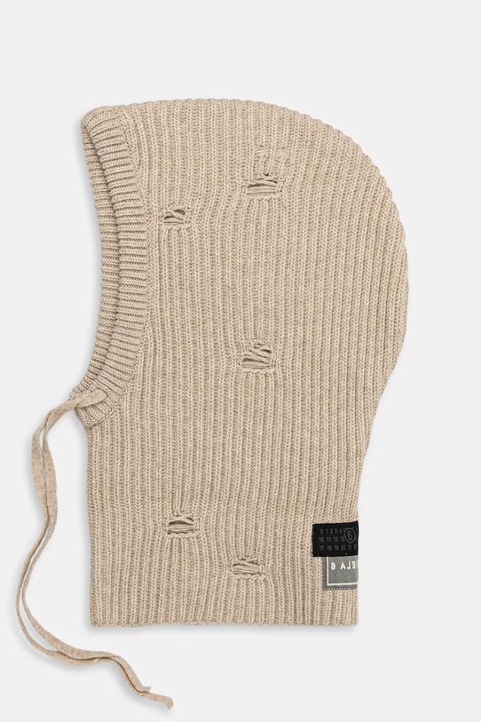 

Шерстяная балаклава Mm6 Maison Margiela, бежевый