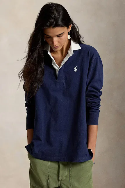 Худи с воротником Polo Ralph Lauren, синий