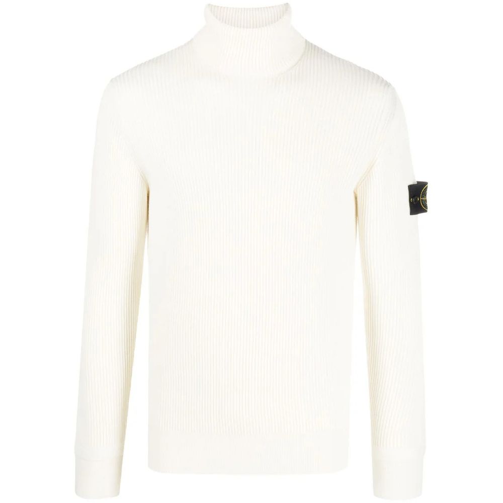 

Белый шерстяной свитер Stone Island
