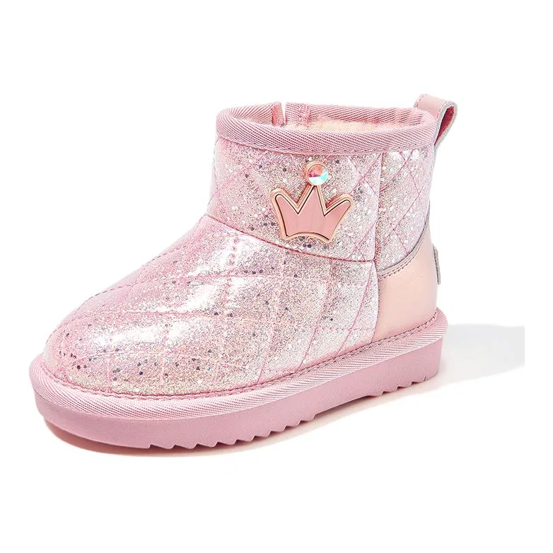 Barbie Детские зимние снежные ботинки с флисовой подкладкой, водонепроницаемые, Pink — фото 3