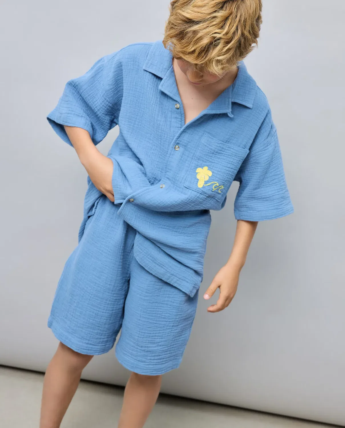 Детские шорты для мальчиков из двойной марли Kids El Corte Inglés, 400 Azul — фото 2