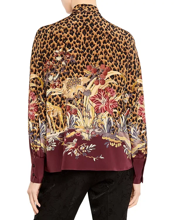Женская блуза с галстуком-завязкой Etro, Printed Bordeaux — фото 3