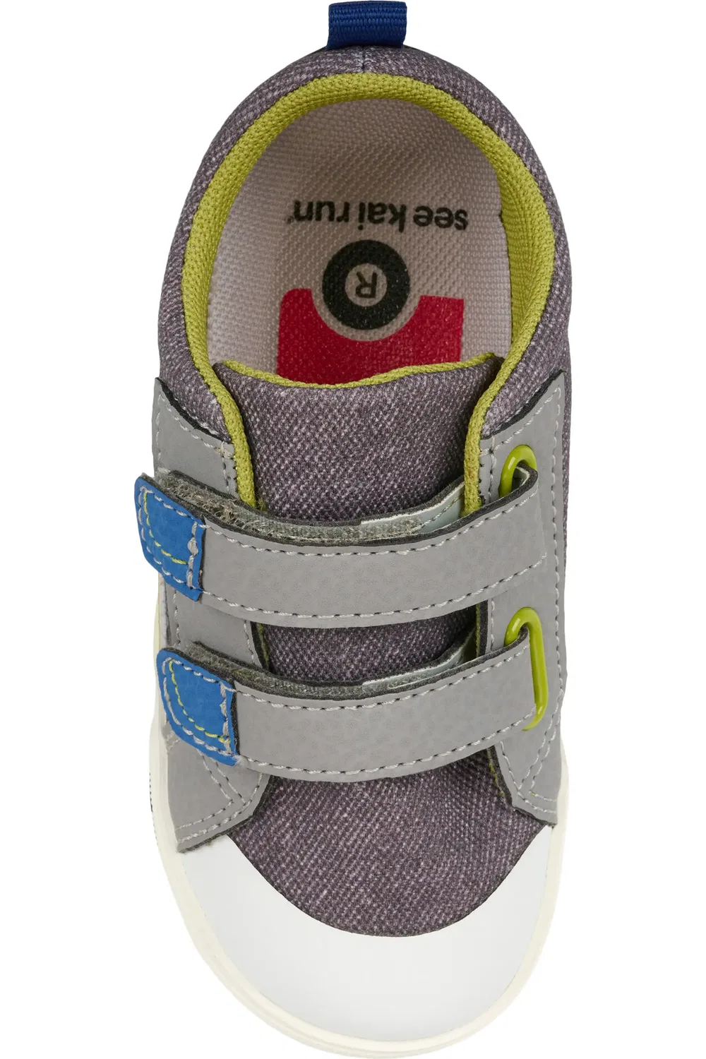 Кроссовки детские на липучках Riley See Kai Run, Gray Denim/Lime — фото 4