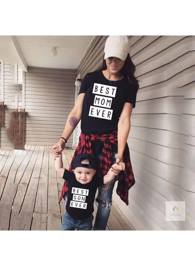 Футболка с принтом комплект 2 шт Matching Family Outfits, черный — фото 2