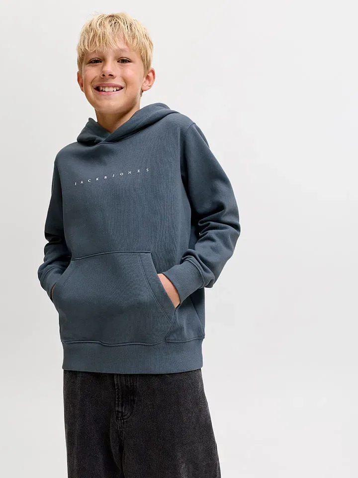 Худи с принтом Star Jack & Jones Junior, серо-синий — фото 4