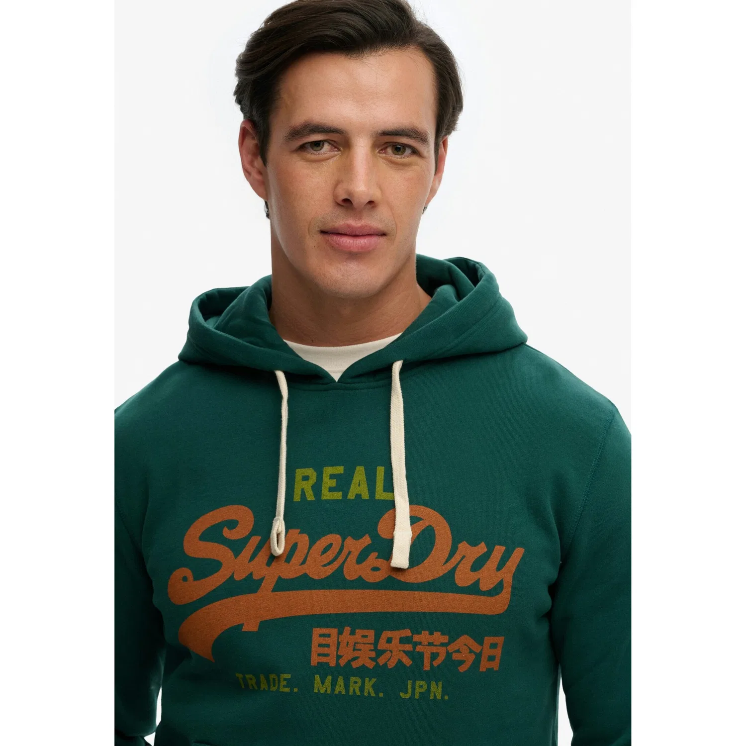 Мужской худи с капюшоном с классическим винтажным логотипом Superdry, Varsity Green — фото 3