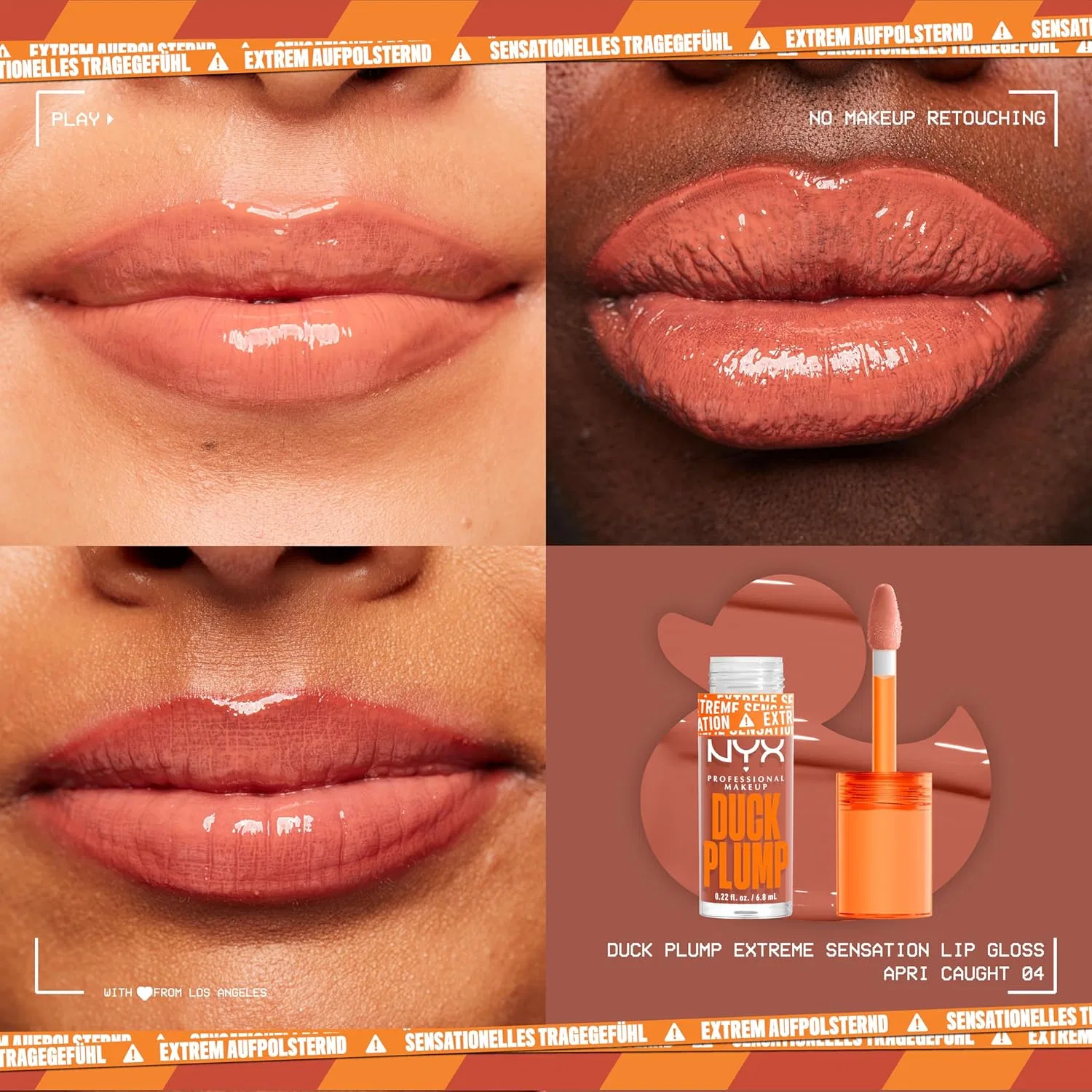 Блеск для губ Duck Plump Lip Lacquer, NYX PROFESSIONAL MAKEUP, 7 мл, Apri-Caught — фото 4