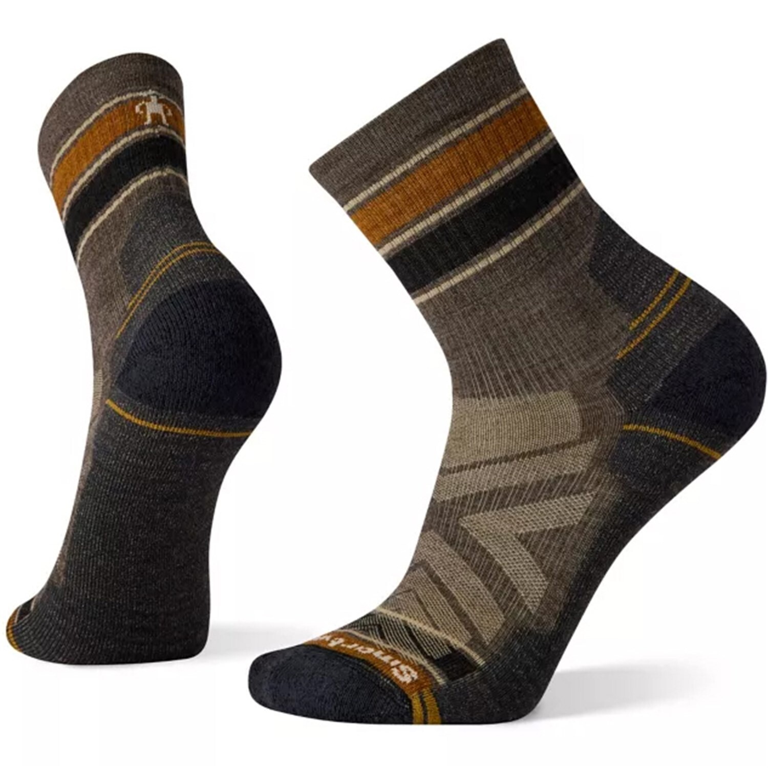 

Носки Smartwool Hike Light Cushion Striped Mid Crew Socks, серо-коричневый