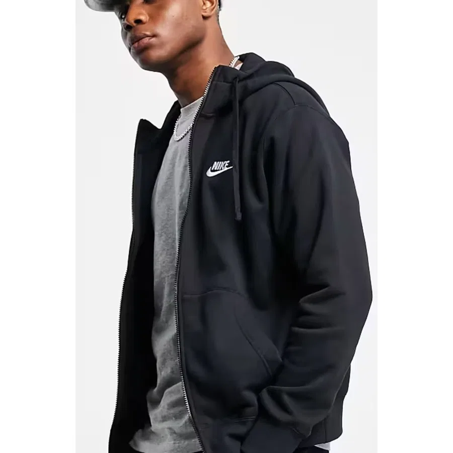 Худи Nike Sportswear Club Full Zip с капюшоном, Черный