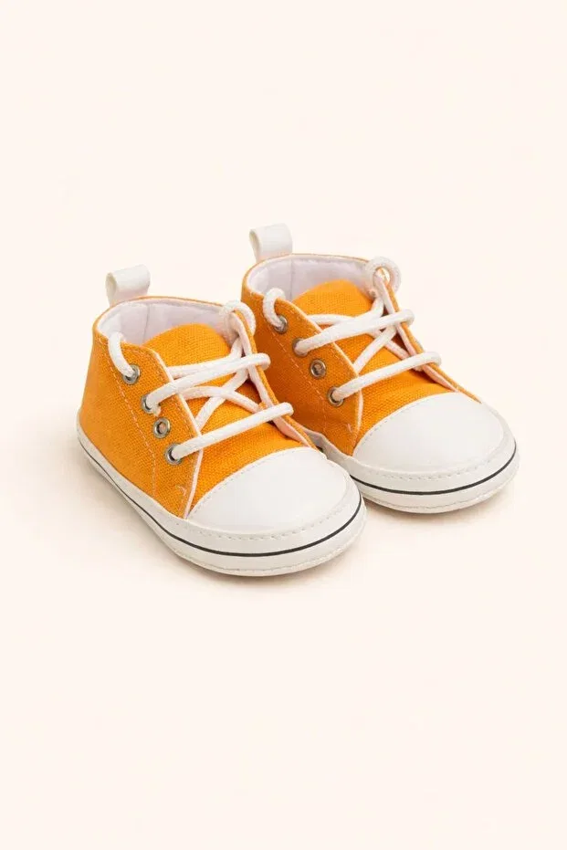 Детские туфли для девочек хлопковые Convers Baby First Step Shoes Minissa, Yellow — фото 3