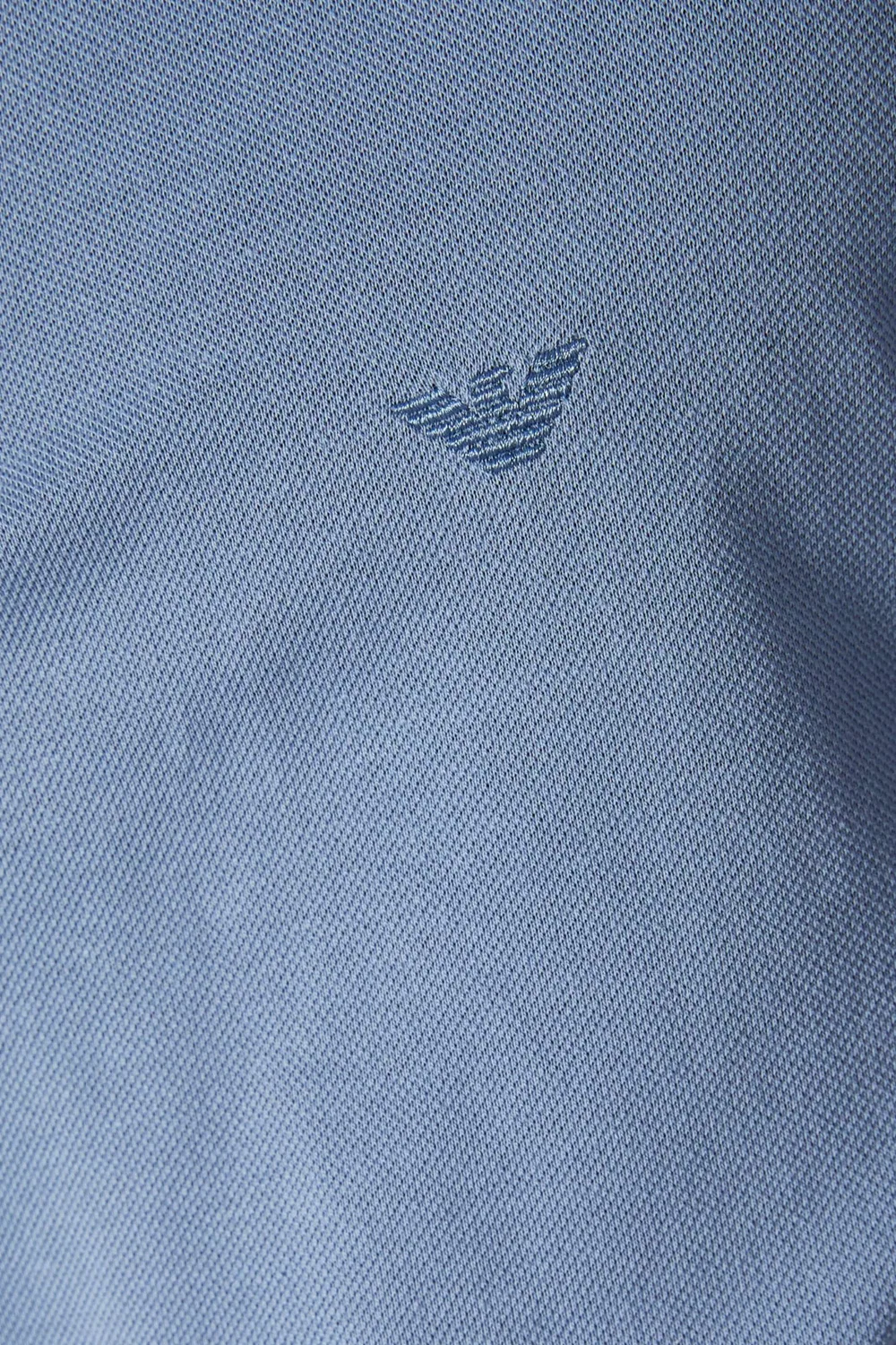 Поло хлопковое Micro Eagle Emporio Armani, синий — фото 4