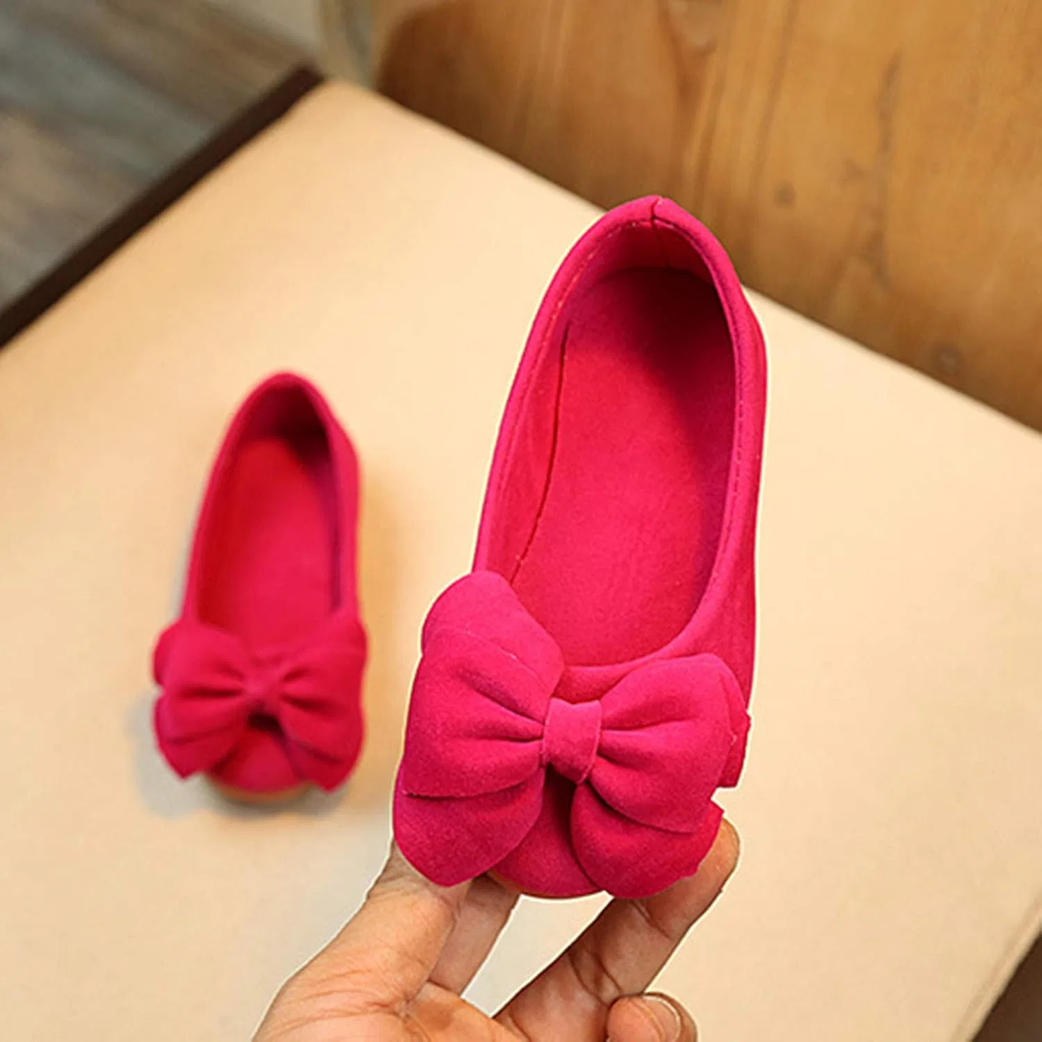 Детские туфли Мэри Джейн с бантом для девочек, Hot Pink — фото 3