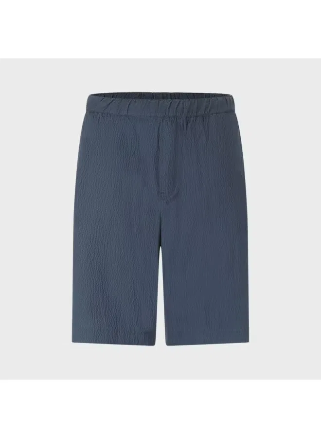 Шорты-бермуды хлопковые с текстурой, Zara, темно-синий — фото 2