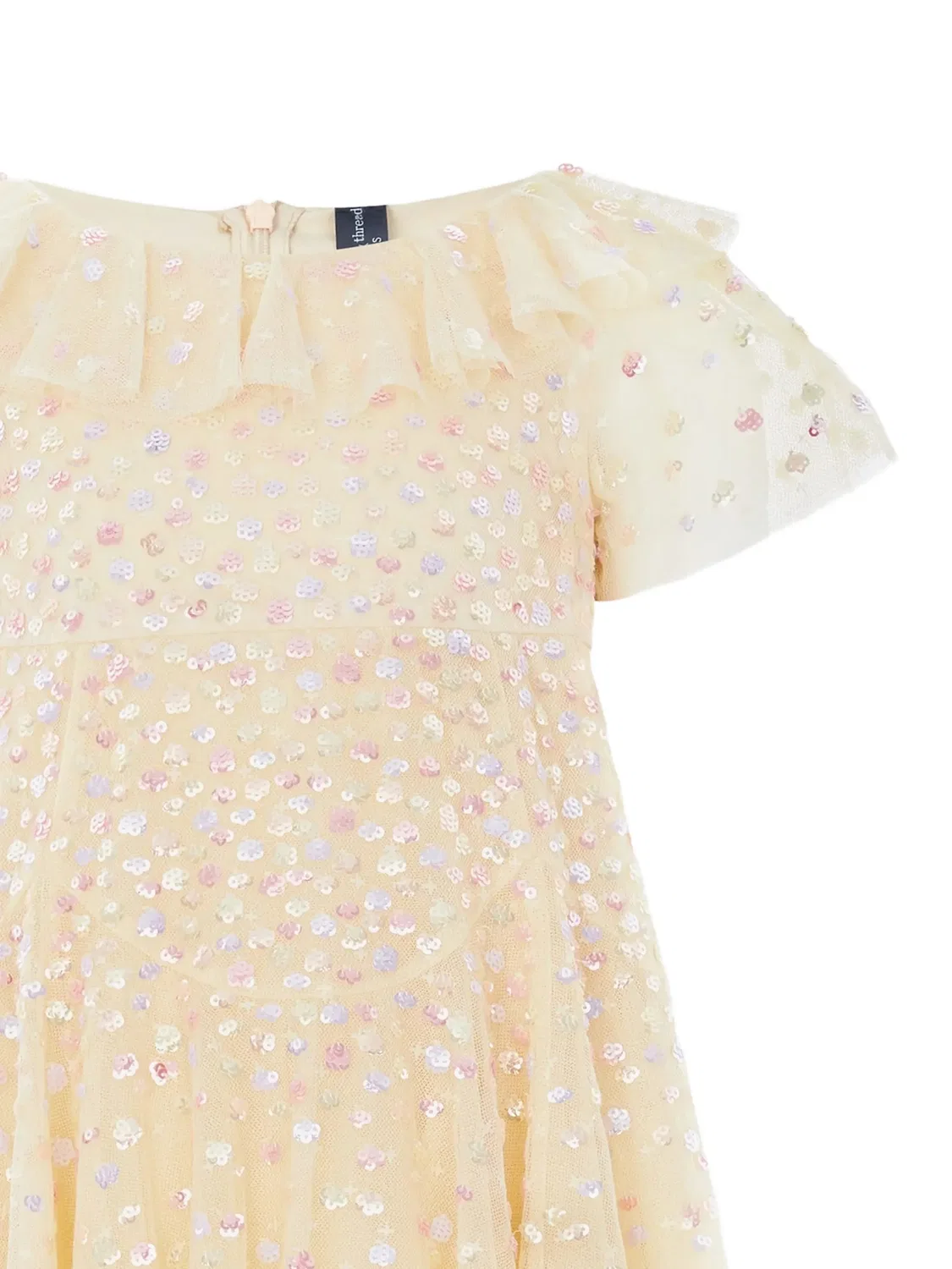 Платье Candy Dot с пайетками и оборками Needle & Thread Kids, нейтральные цвета — фото 2