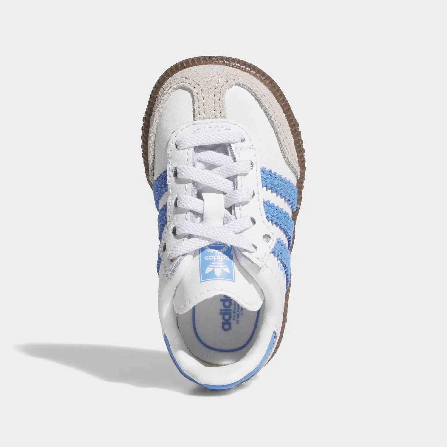 Детские кроссовки с эластичными шнурками Samba OG Adidas Originals, Cloud White/Blue Fusion — фото 4