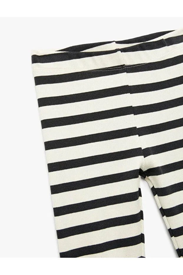Детские леггинсы для девочек узкие хлопковые Striped camisole slim fit cotton black girls leggings 6wkg40088ak Koton, Black — фото 3