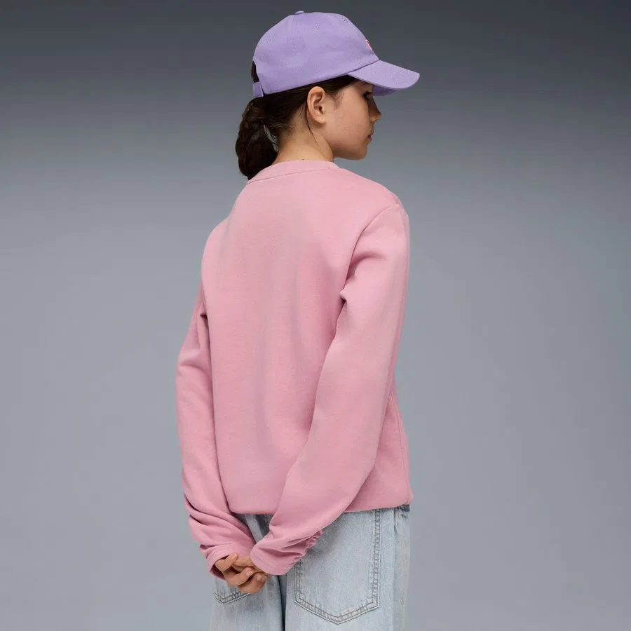 Детский свитшот с принтом Bowtique Crew Puma, Розовый — фото 3