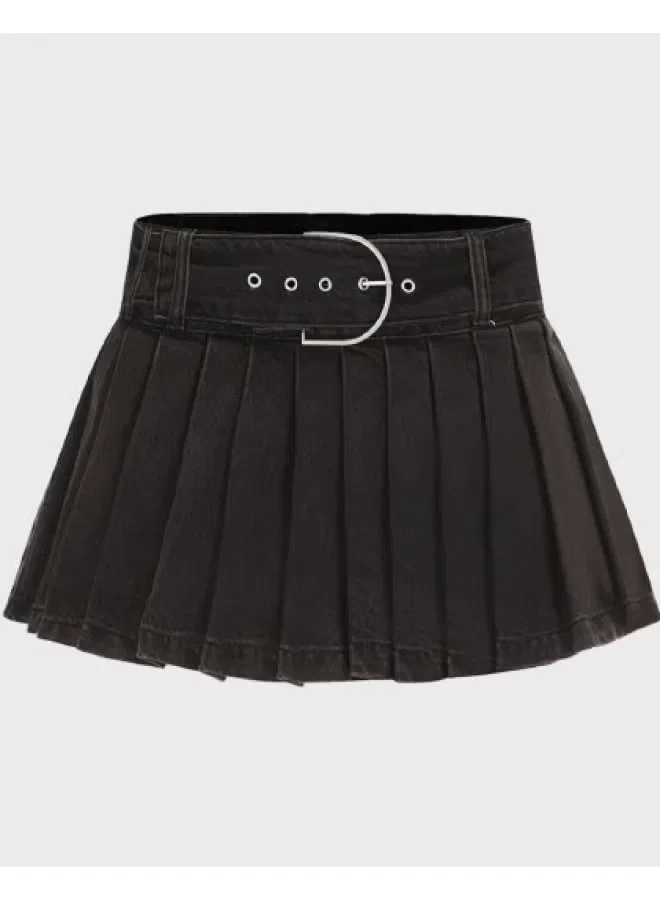 Юбка плиссированная с завышенной талией Zara, черный