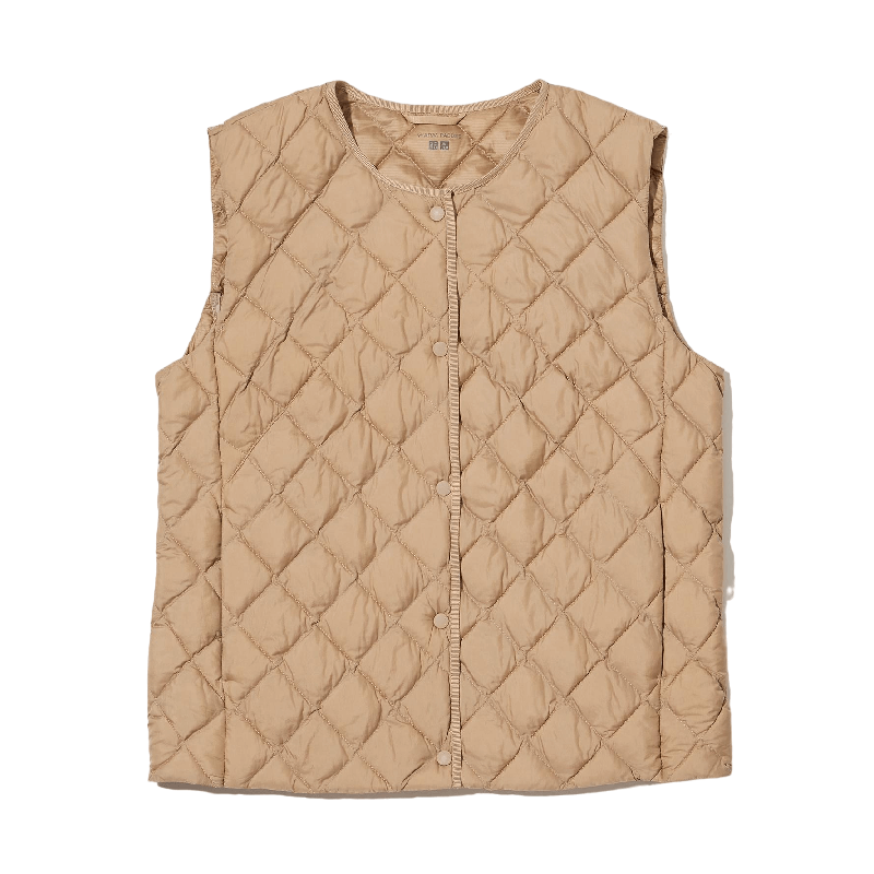 Жилет утепленный Uniqlo Warm padded quilted, бежевый - фото