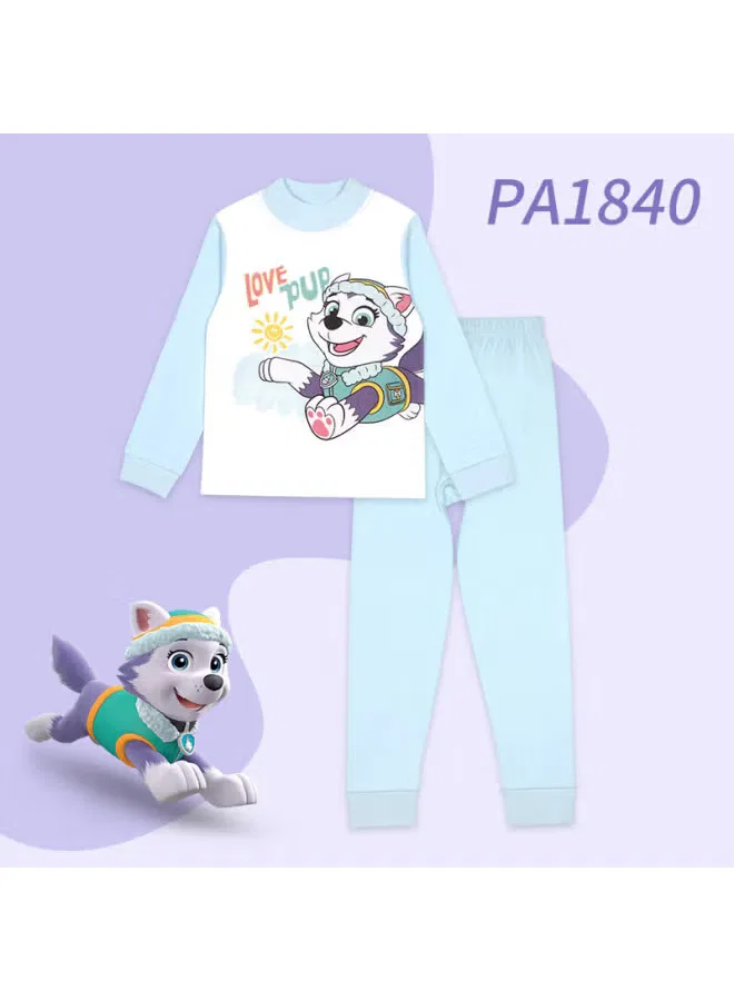 Комплект белья детский с длинным рукавом Paw Patrol, белый+голубой