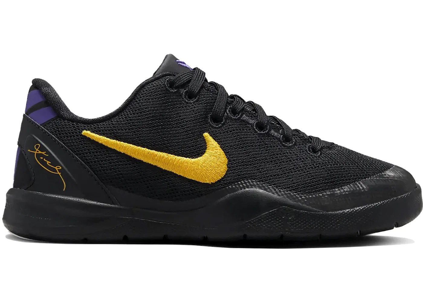 Детские кроссовки для баскетбола Nike Kobe 8 Lakers Away (PS), Black/University Gold/White/Court Purple