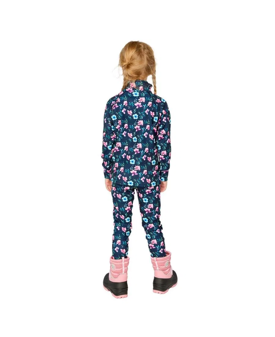 Комплект термобелья для девочек с принтом, модель Blue Floral Print Deux par Deux, Blue Floral Print — фото 4