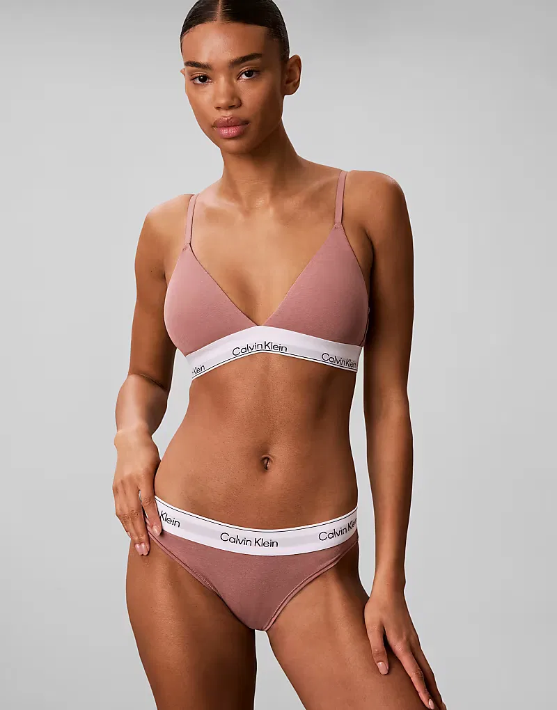 Трусики-бикини Calvin Klein Icon из хлопка и модала, 2 шт, сиренево-розовые — фото 2