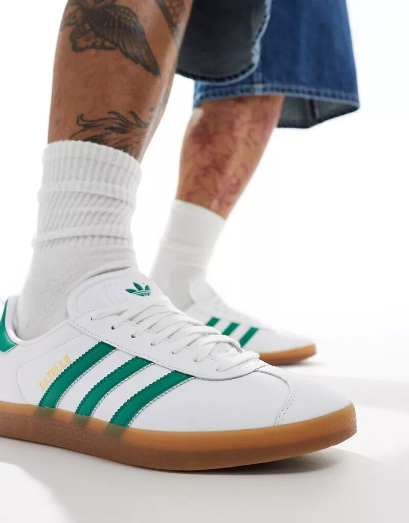 

Бело-зеленые кроссовки adidas Originals Gazelle, Зеленый, Бело-зеленые кроссовки adidas Originals Gazelle