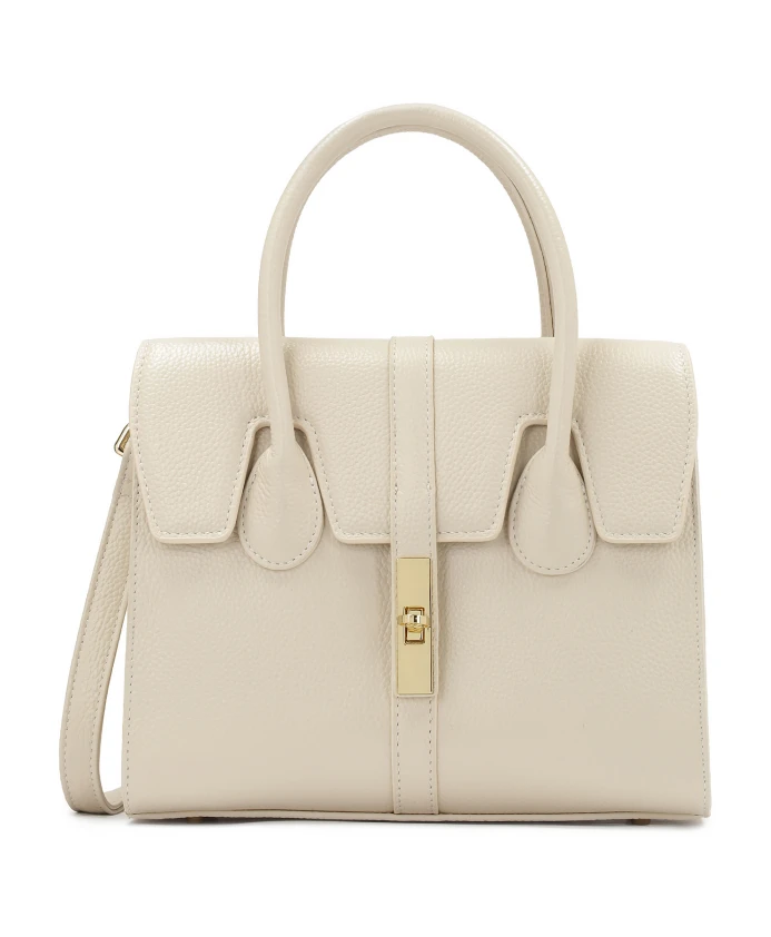 

Стильная кожаная сумочка с изящным клапаном. Kazar, бежевый