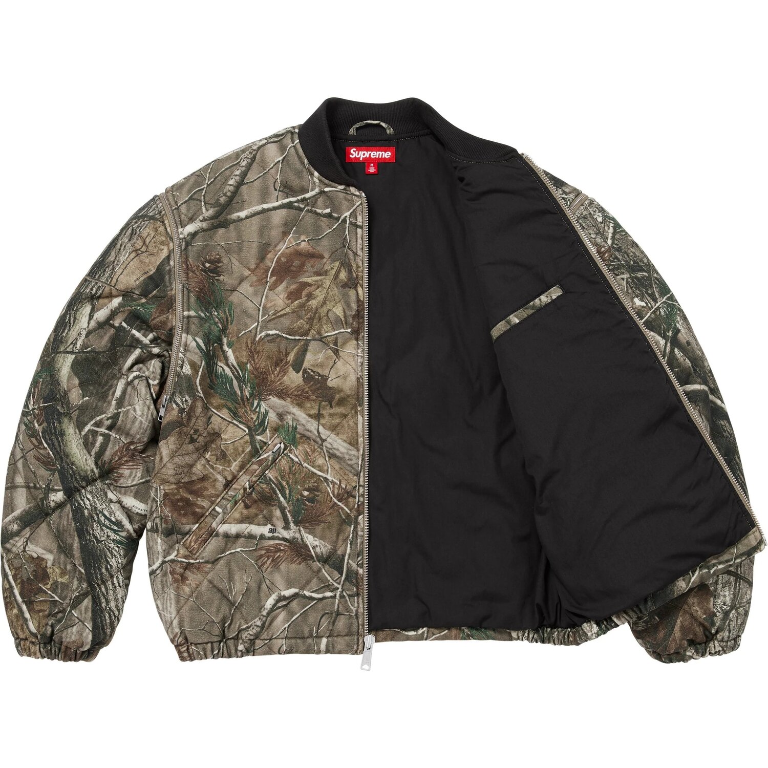 Supreme Куртка-бомбер стёганая с отстёгивающимися рукавами унисекс, Khaki Camouflage/Realtree® AP Camo — фото 3
