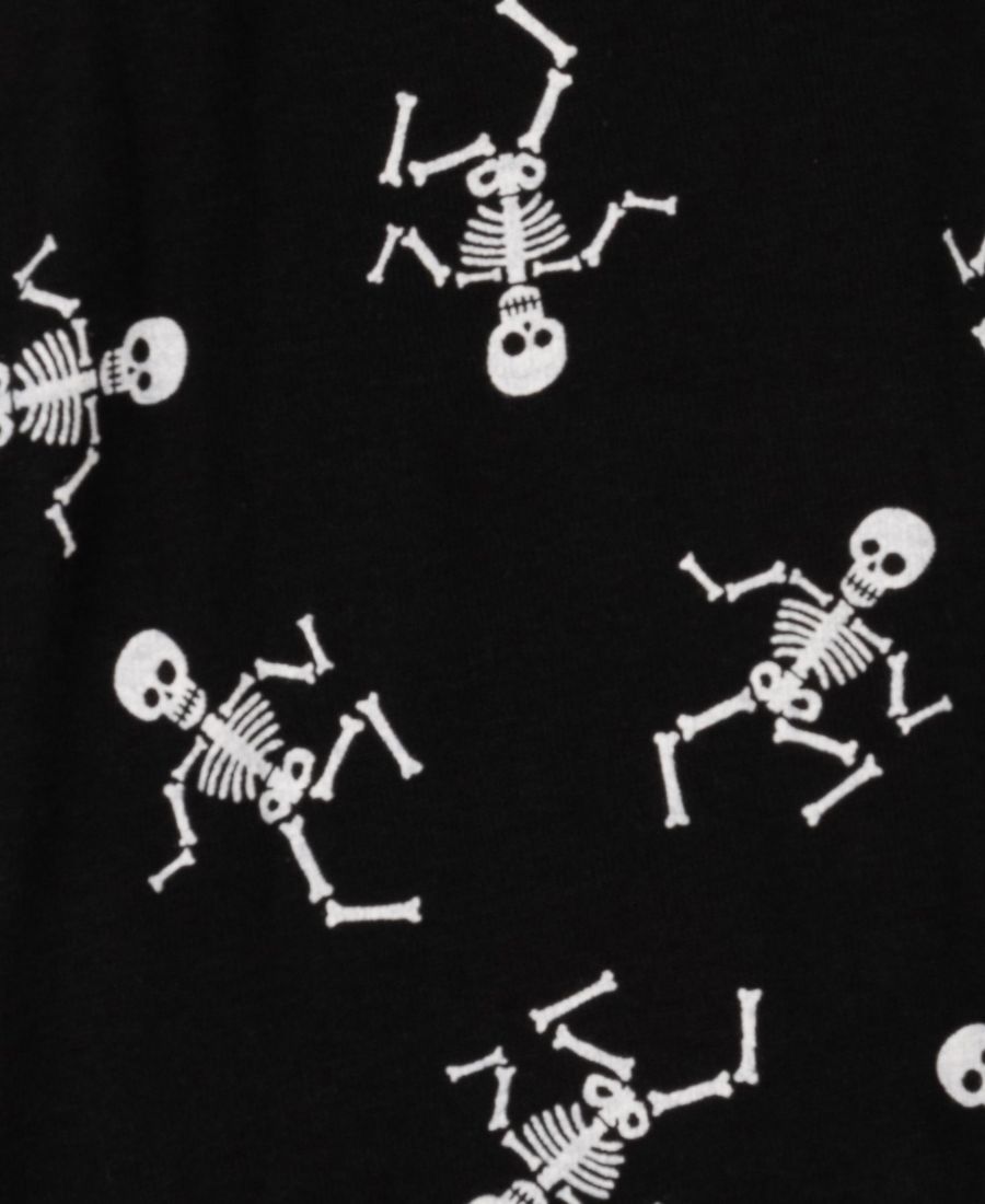 Детская хлопковая пижама из двух частей на Хэллоуин Leveret, Skeleton black — фото 2