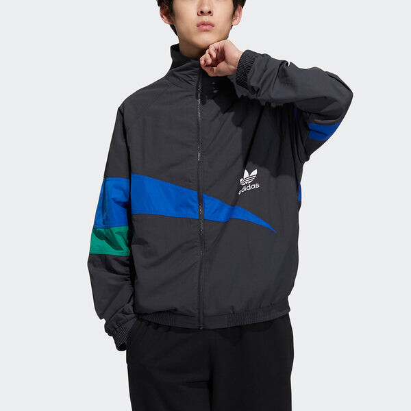 Куртка adidas originals Ts Track Top Contrast Color Stitching Pattern logo Sports Jacket Black, черный — фото 2