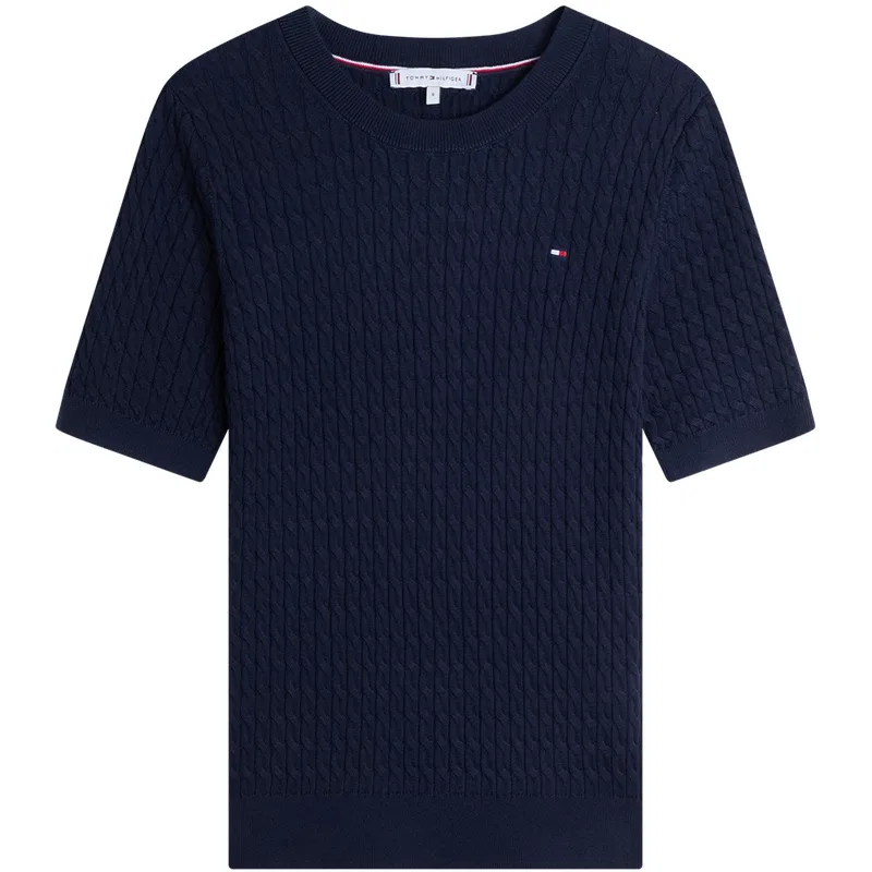 Женский свитер с коротким рукавом Tommy Hilfiger, Navy Blue C1G