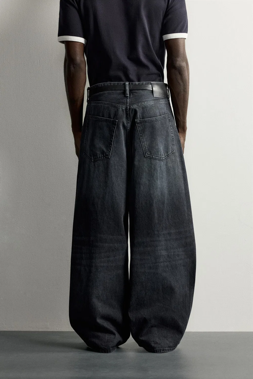 Джинсы свободного кроя ZARA, Charcoal — фото 3