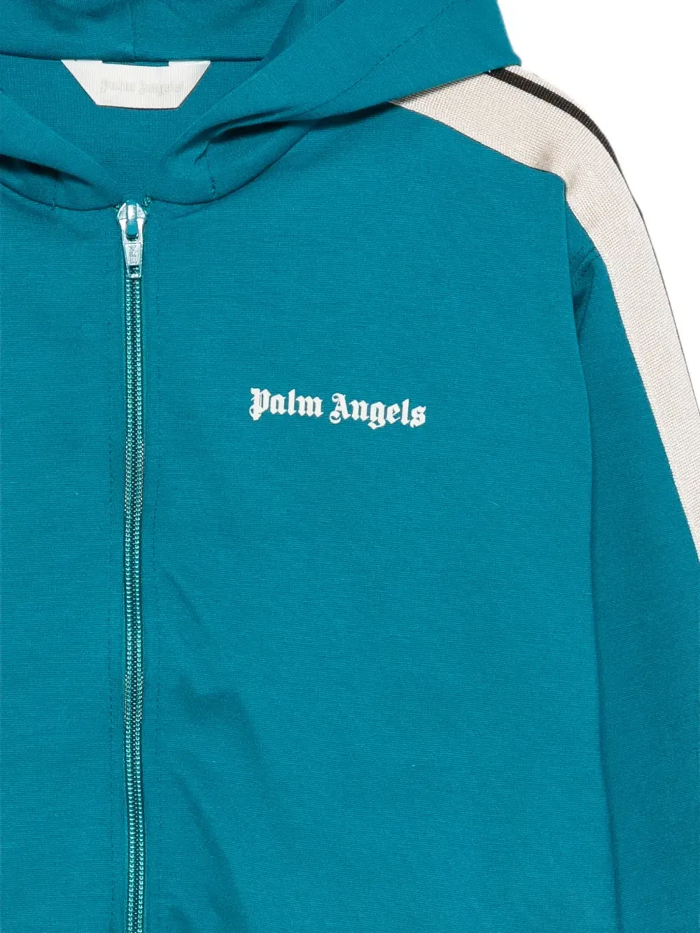 Худи с боковой полосой и принтом логотипа Palm Angels Kids, синий — фото 3