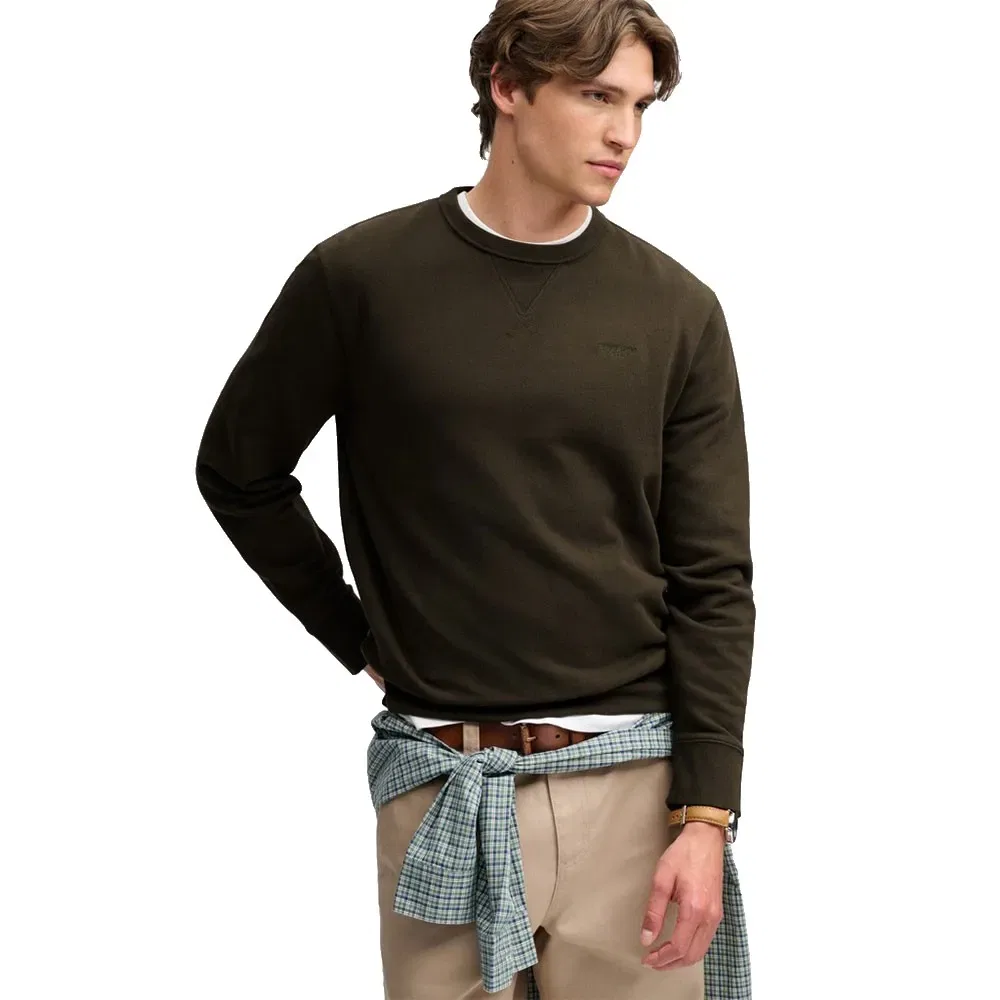 Мужской свитшот с принтом Essential Stacked Logo Superdry, Green — фото 4