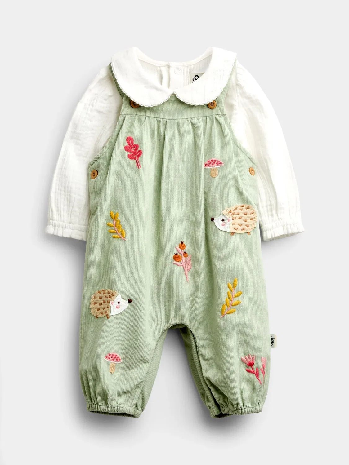 Набор JoJo Maman Bébé Sage Green Woodland Dungaree & Bodysuit