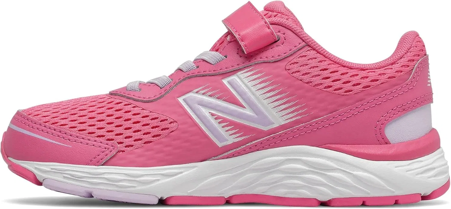 Детские кроссовки для девочек с липучкой 680 V6 New Balance, Sporty Pink/Astral Glow — фото 3