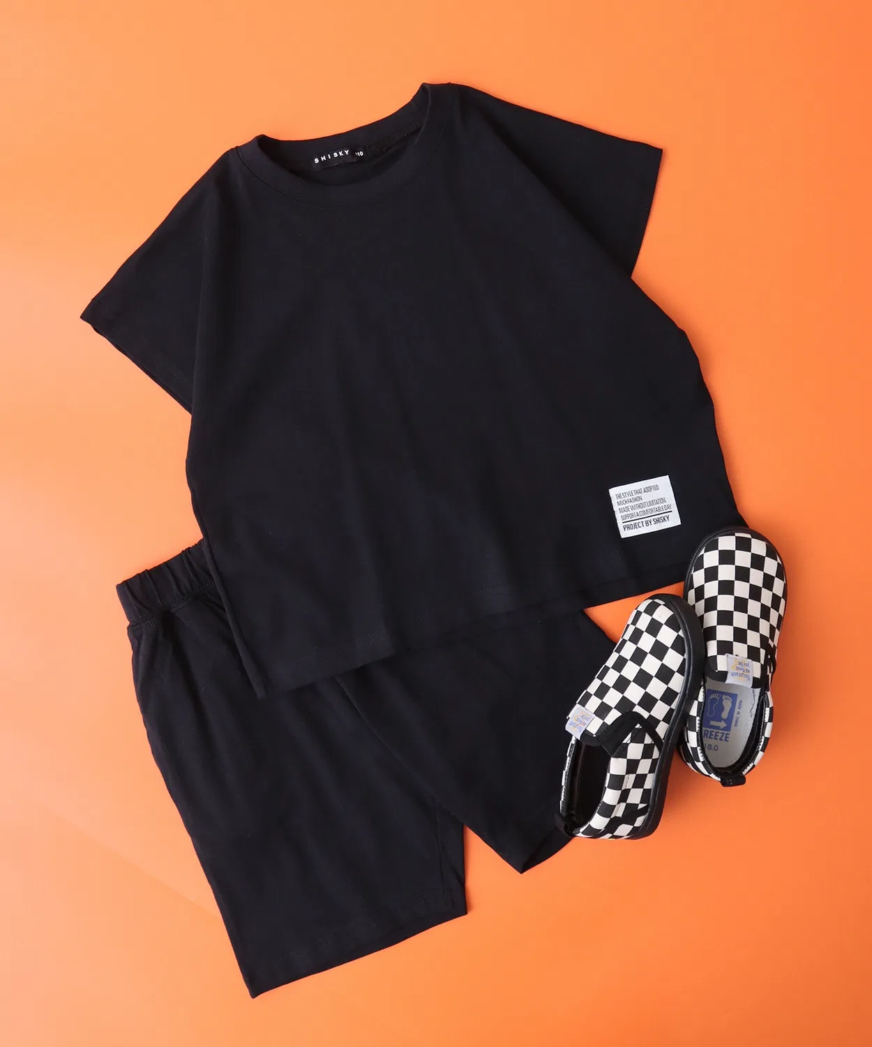 Детский комплект из топа без рукавов и шорт, черный FUNALIVE
