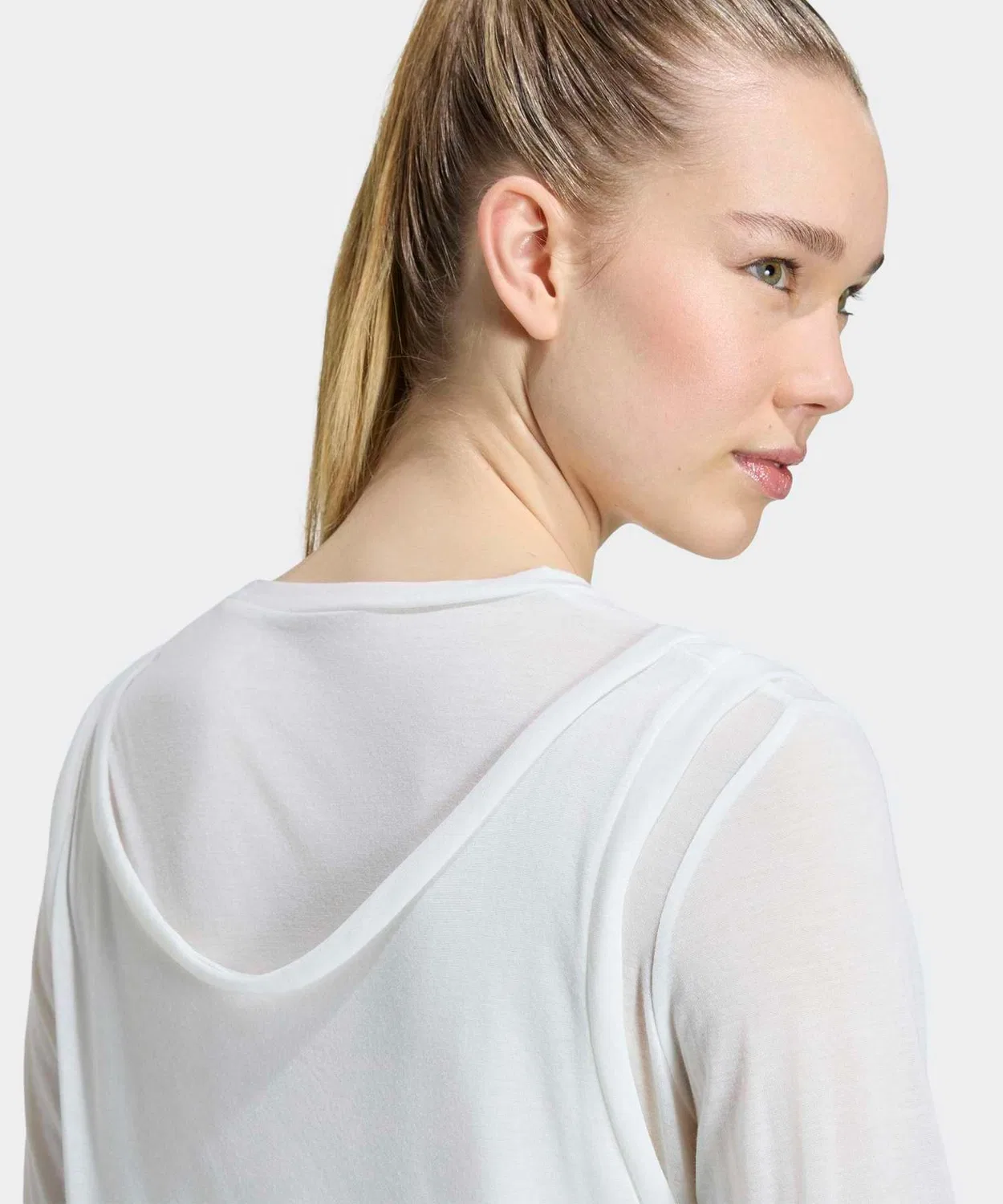 Женский топ с длинным рукавоми слоями SOFT LUX Adidas, Белый — фото 3