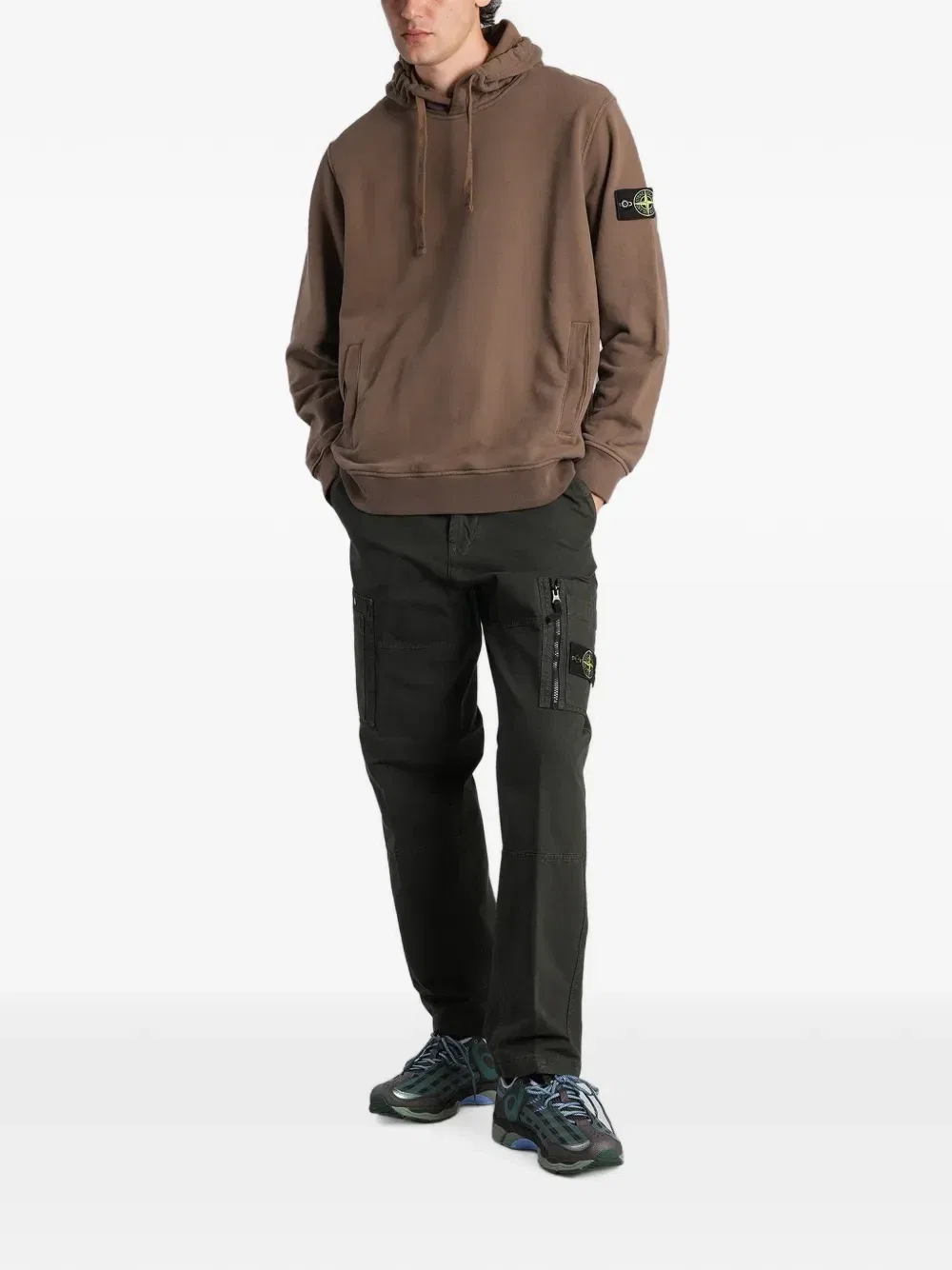 6100048 свитшот из органического флиса с начесом Stone Island, коричневый — фото 2