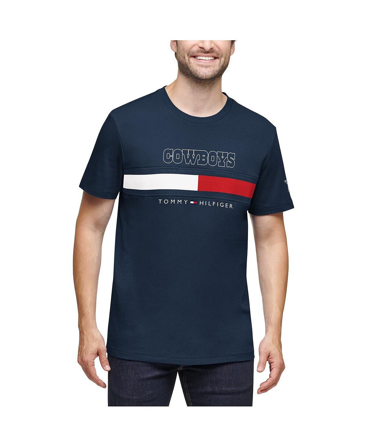 Мужская темно-синяя футболка со вставками dallas cowboys Tommy Hilfiger, синий — фото 3