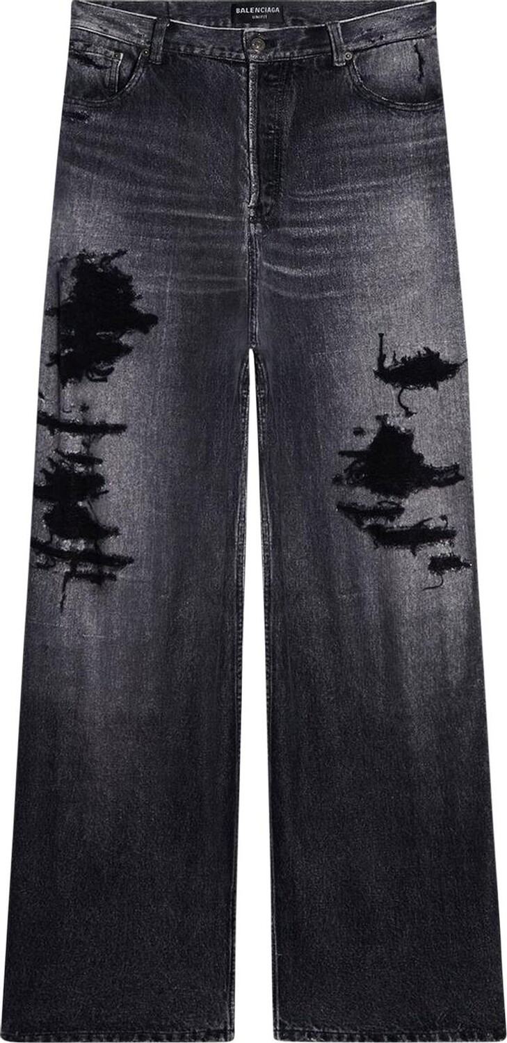 

Брюки Balenciaga Trompe L'Œil Large Baggy Trousers 'Dirty Grey', серый