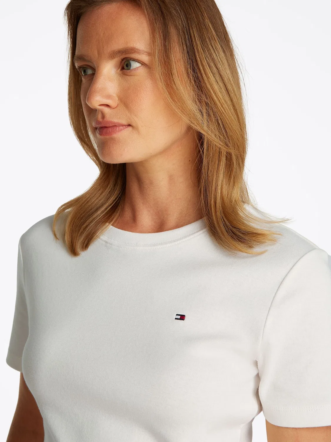 Футболка с коротким рукавом, слим-фит Tommy Hilfiger, кремовый — фото 4