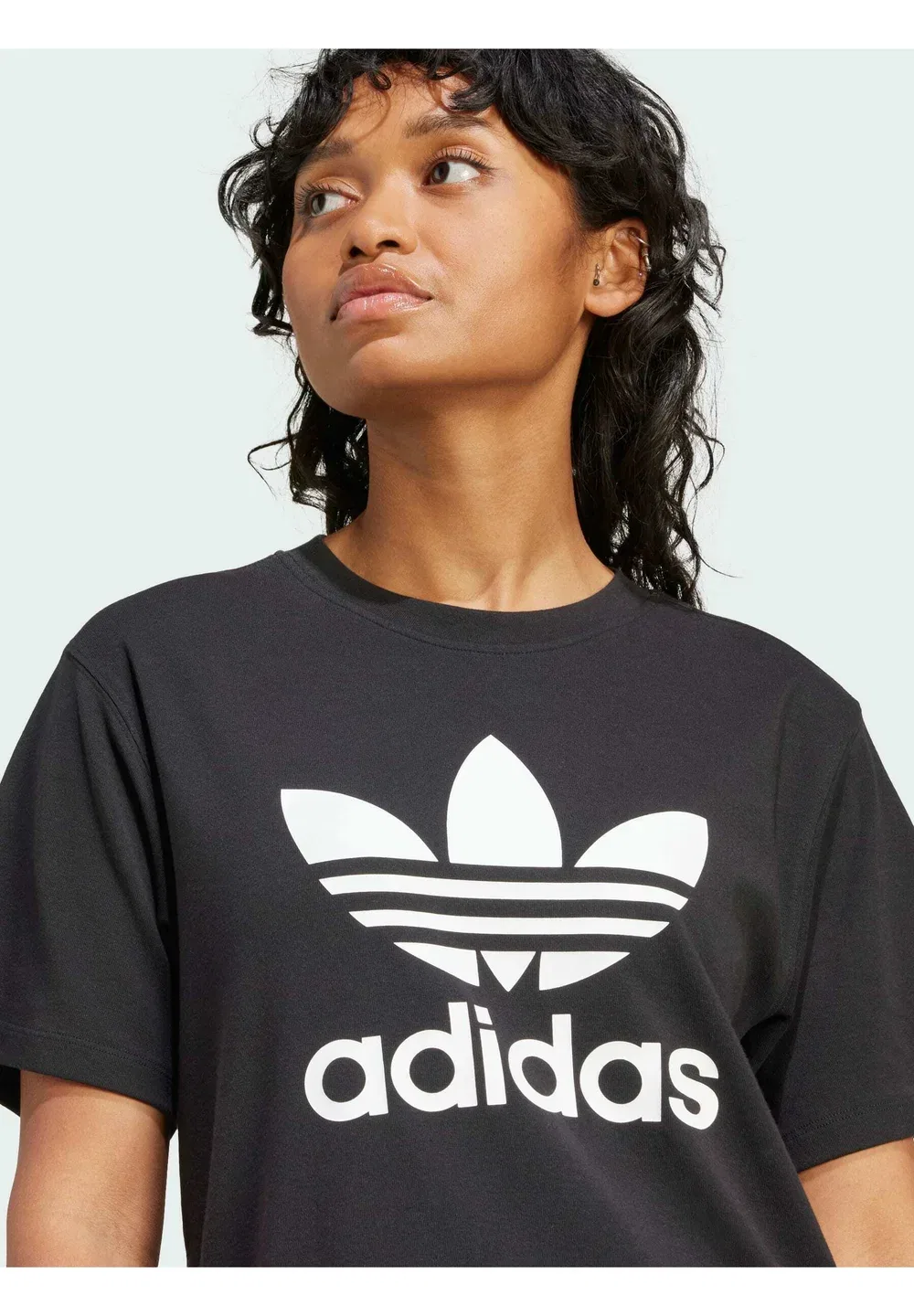 Футболка с принтом трилистника (обычная) Adidas Originals, Black — фото 3