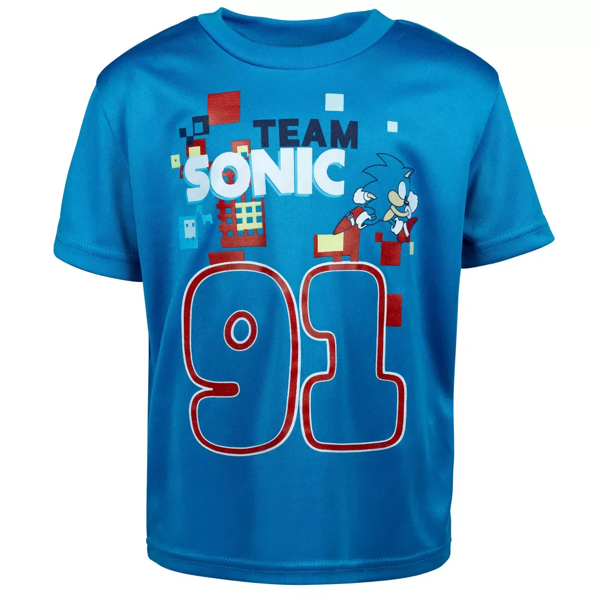 Детский комплект футболки, топа и шорт с принтом Sonic the Hedgehog, Синий — фото 3